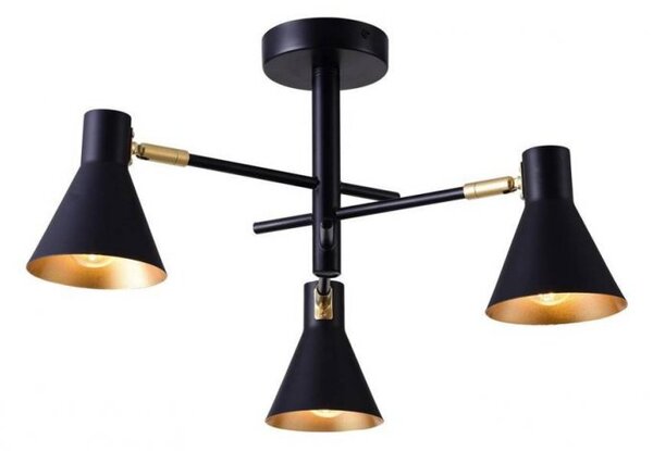 Černo-zlatý závěsný lustr Less pro žárovku 3x E14 - Candellux - LED lustry a svítidla > Kolekce svítidel > Kolekce svítidel LESS