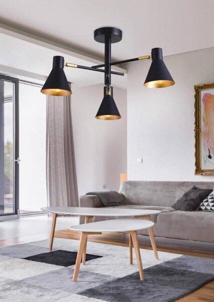 Černo-zlatý závěsný lustr Less pro žárovku 3x E14 - Candellux - LED lustry a svítidla > Kolekce svítidel > Kolekce svítidel LESS