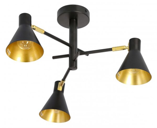 Černo-zlatý závěsný lustr Less pro žárovku 3x E14 - Candellux - LED lustry a svítidla > Kolekce svítidel > Kolekce svítidel LESS