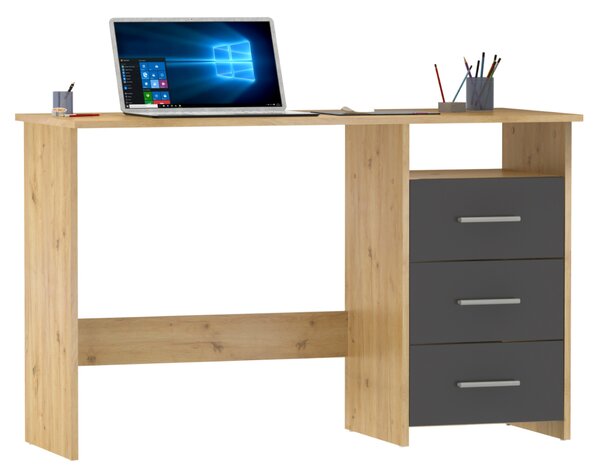 KONDELA PC stůl, dub artisan/grafit, LARISTOTE NEW