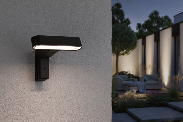 Paulmann 94548 Ito Horizontal, nástěnné svítidlo se senzorem, 6W LED 3000K, antracit, šířka 22,4cm, IP44