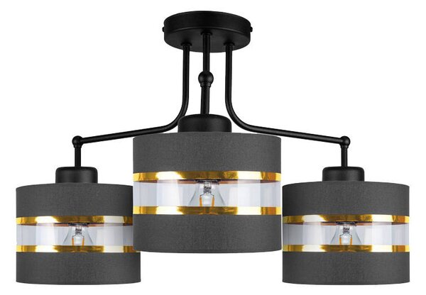 Candellux Černo-zlatý závěsný lustr Andy pro žárovku 3x E27 33-06141