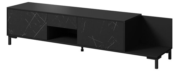 TV stolek Sopeleto 2D1S1K, Barva: bílá/bílý mramor 5903211157233