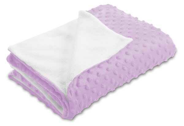 Biante Dětská oboustranná deka Minky puntíky/Polar MKP-002 Fialová lila 75x100 cm