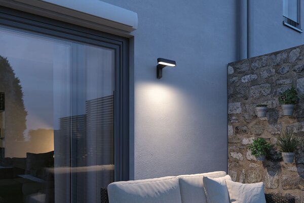 Paulmann 94548 Ito Horizontal, nástěnné svítidlo se senzorem, 6W LED 3000K, antracit, šířka 22,4cm, IP44