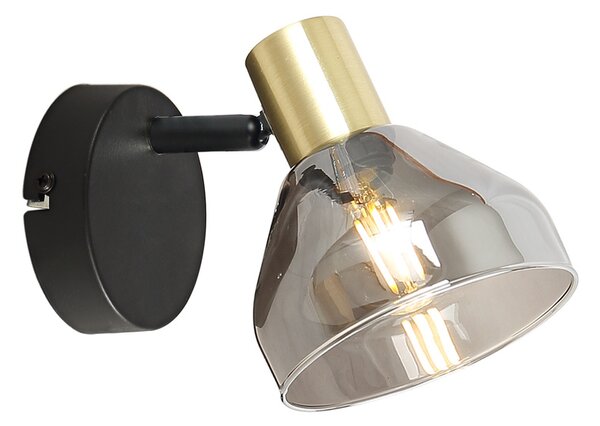 Candellux Černo-zlaté nástěnné svítidlo Gregory pro žárovku E14 21-76724