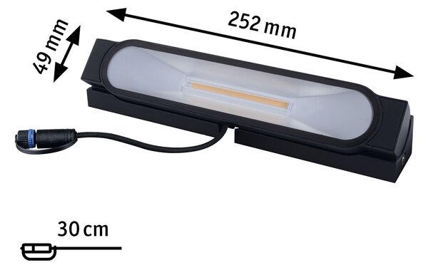 Paulmann 94667 Plug&Shine Ito Horizontal, zahradní reflektor s trnem 6,1W LED 3000K, antracit, délka 25cm, IP67