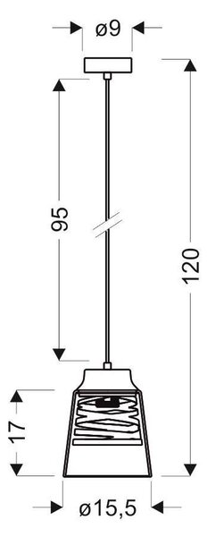 Candellux Černo-zlatý závěsný lustr Fresno pro žárovku E27 31-78384