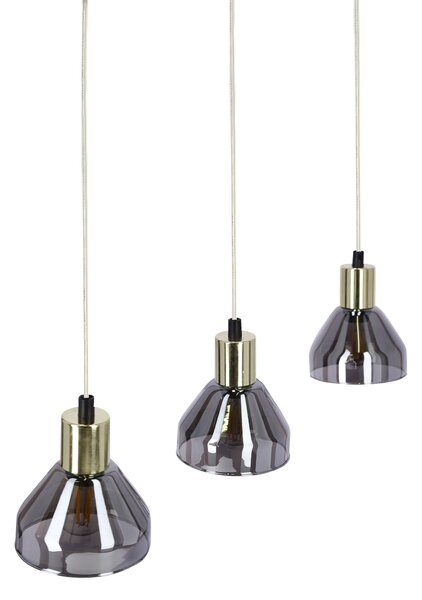 Candellux Černo-zlatý závěsný lustr Gregory pro žárovku 3x E14 33-79008