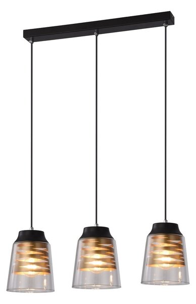 Candellux Černo-zlatý závěsný lustr Fresno pro žárovku 3x E27 33-78094