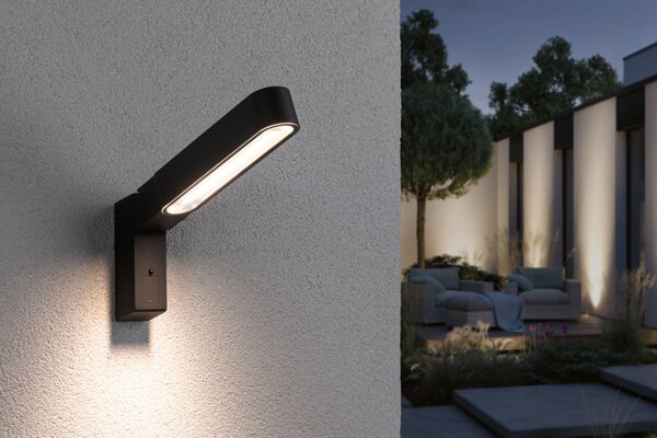 Paulmann 94549 Ito Vertical, nástěnné svítidlo se senzorem, 6W LED 3000K, antracit, výška 20cm, IP44