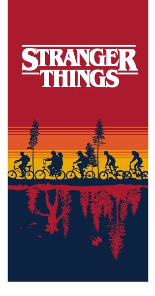 Červená bavlněná dětská osuška 70x140 cm Stranger Things – Jerry Fabrics