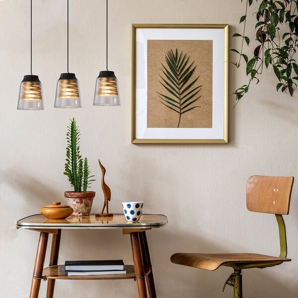 Candellux Černo-zlatý závěsný lustr Fresno pro žárovku 3x E27 33-78094