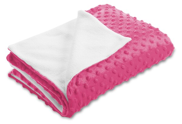 Biante Dětská oboustranná deka Minky puntíky/Polar MKP-020 Růžovo fialová 75x100 cm