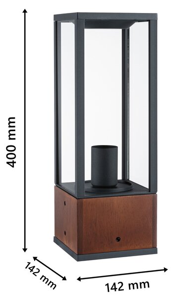 Paulmann 94675 Timba, venkovní dřevěné svítidlo 1xE27, výška 40cm, IP44