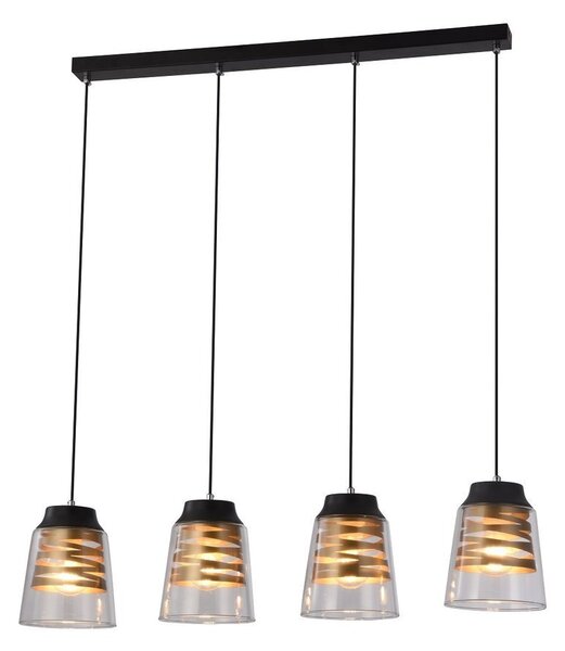 Candellux Černo-zlatý závěsný lustr Fresno pro žárovku 4x E27 34-78124