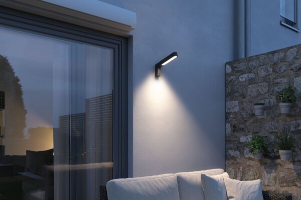 Paulmann 94549 Ito Vertical, nástěnné svítidlo se senzorem, 6W LED 3000K, antracit, výška 20cm, IP44