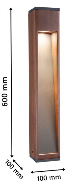 Paulmann 94678 Trabia, vekovní sloupek dřevo/antracit 1xGU10 LED 3,5W 3000K, výška 60cm, IP44