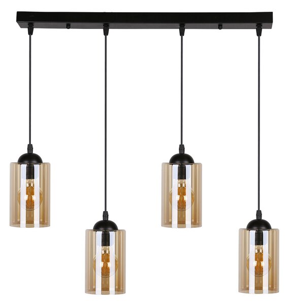 Candellux Černo-hnědý závěsný lustr Bistro pro žárovku 4x E27 34-00552