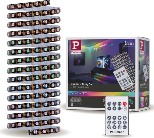 Paulmann 78888 EntertainLED Dynamic, sada RGB LED pásku, délka 500cm, 10,5W , dálkové ovládání