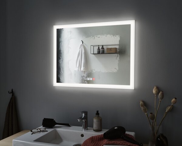 Paulmann 93013 Mirra, zrcadlo s osvětlením, 22W LED 2700/4000/6500K, 60x80cm, IP44