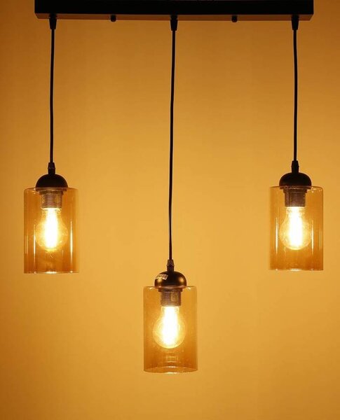 Candellux Černo-hnědý závěsný lustr Bistro pro žárovku 3x E27 33-00545