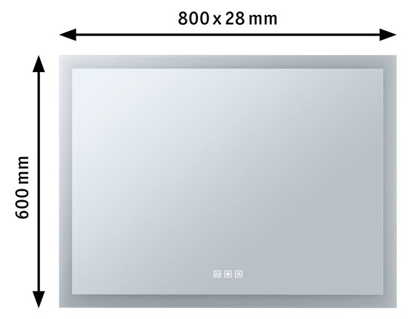 Paulmann 93013 Mirra, zrcadlo s osvětlením, 22W LED 2700/4000/6500K, 60x80cm, IP44