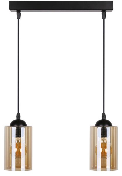 Candellux Černo-hnědý závěsný lustr Bistro pro žárovku 2x E27 32-00538