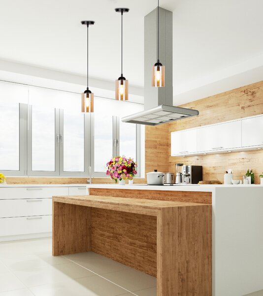 Candellux Černo-hnědý závěsný lustr Bistro pro žárovku E27 31-00569