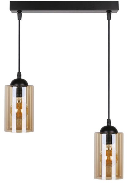 Candellux Černo-hnědý závěsný lustr Bistro pro žárovku 2x E27 32-00538