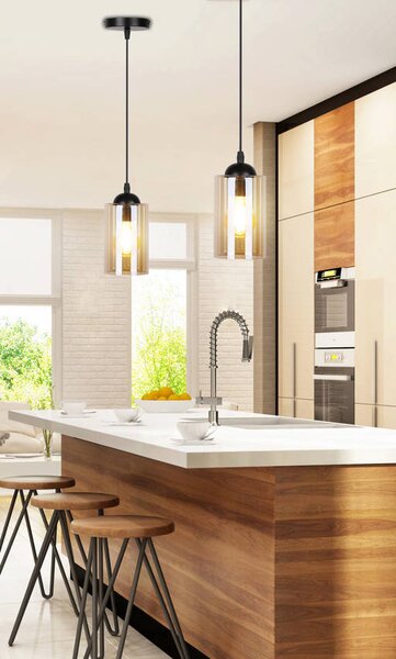 Candellux Černo-hnědý závěsný lustr Bistro pro žárovku E27 31-00569