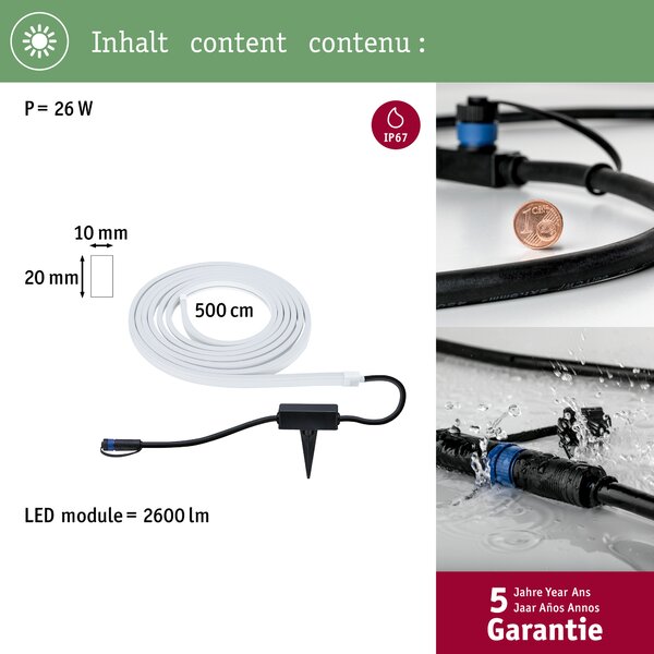 Paulmann 94561 Plug&Shine Neon LED pásek RGBW 22W, 5m IP67, ZigBee, 24V