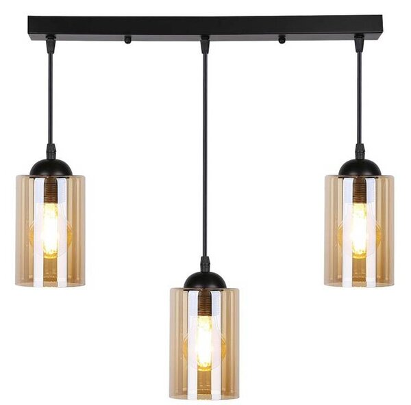 Candellux Černo-hnědý závěsný lustr Bistro pro žárovku 3x E27 33-00545