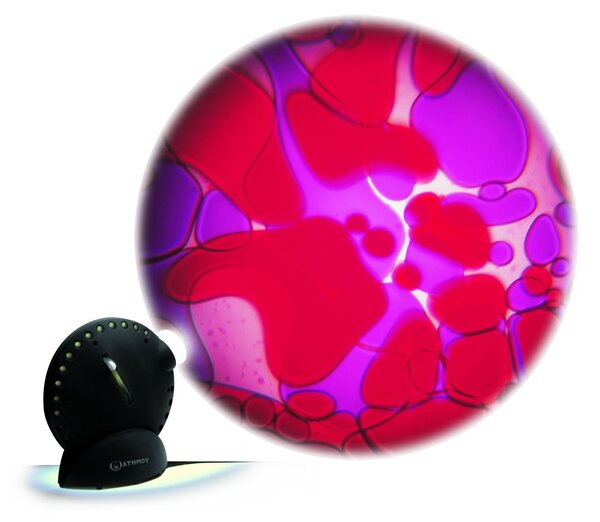 Mathmos Space projektor, oil disk fialová-červená