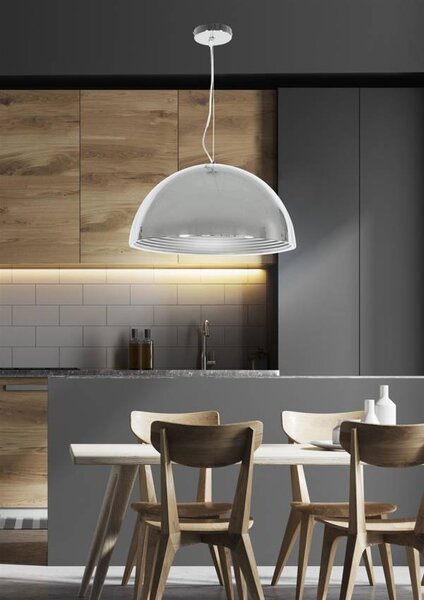 Candellux Chromový závěsný lustr 30cm Dorada pro žárovku E27 31-26361