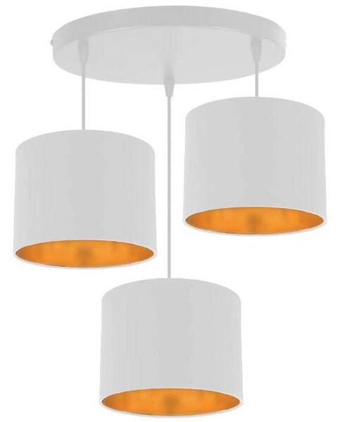 Bílo-měděný závěsný lustr Atlanta pro žárovku 3x E27 s kulatou základnou - Candellux - LED lustry a svítidla > Kolekce svítidel > Kolekce svítidel