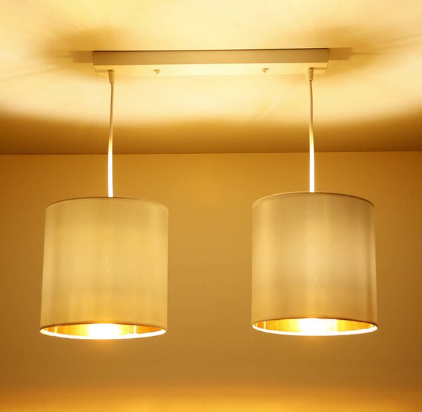 Bílo-měděný závěsný lustr Atlanta pro žárovku 2x E27 - Candellux - LED lustry a svítidla > Kolekce svítidel > Kolekce svítidel ATLANTA