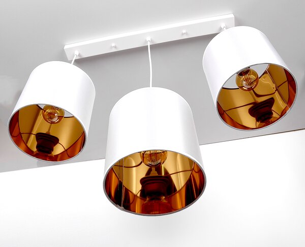 Bílo-měděný závěsný lustr Atlanta pro žárovku 3x E27 - Candellux - LED lustry a svítidla > Kolekce svítidel > Kolekce svítidel ATLANTA