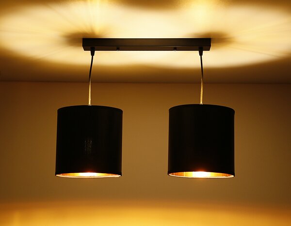 Candellux Černo-měděný závěsný lustr Candida pro žárovku 2x E27 32-00712