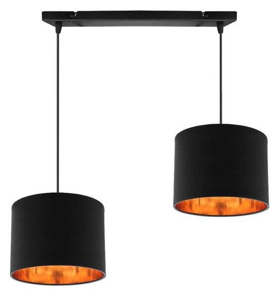 Candellux Černo-měděný závěsný lustr Candida pro žárovku 2x E27 32-00712