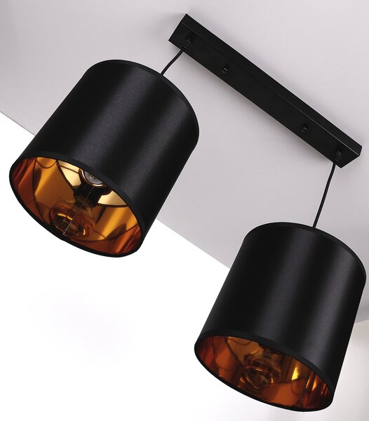 Candellux Černo-měděný závěsný lustr Candida pro žárovku 2x E27 32-00712