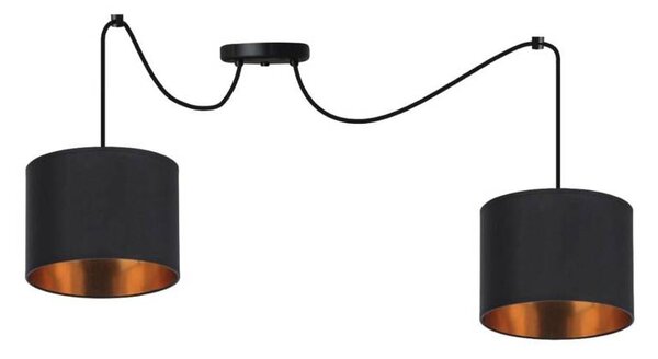 Candellux Černo-měděný závěsný decentrální lustr Candida pro žárovku 2x E27 32-00842