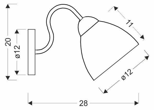 Candellux Černo-zlaté nástěnné svítidlo Unica pro žárovku E27 21-00866