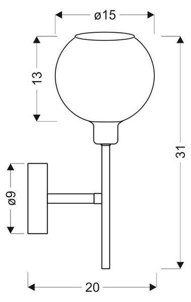 Candellux Chromové nástěnné svítidlo Raul pro žárovku E14 21-72191