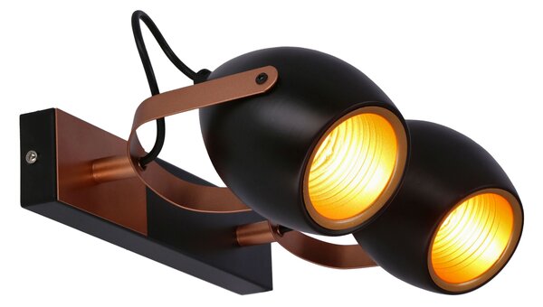 Candellux Černo-měděné stropní/nástěnné svítidlo Anica pro žárovku 2x E14 92-81797