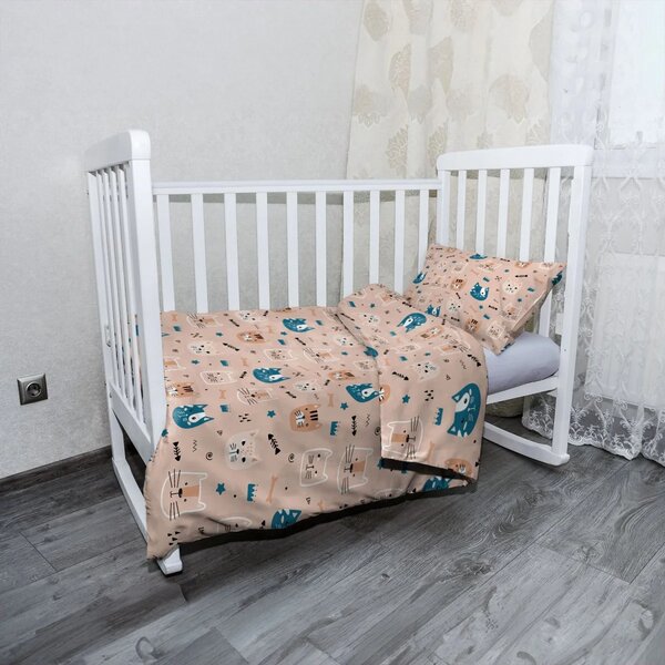 Sablio Mikroplyšové dětské povlečení do postýlky Barevné kočičky - 120x90 / 40x60