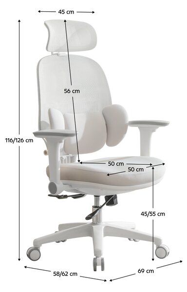 Ergonomická kancelářská židle BALANCE - šedá síťovina