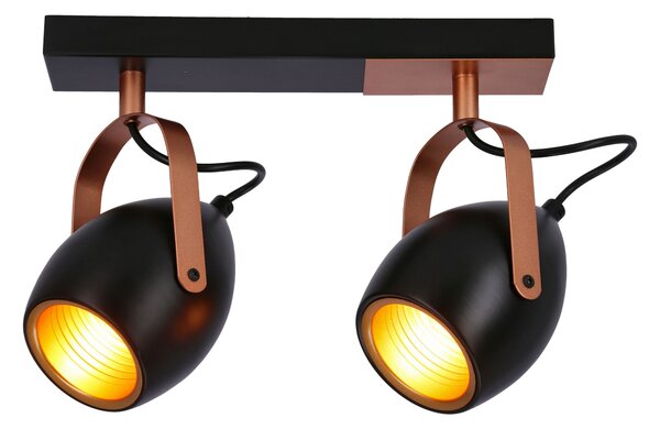 Candellux Černo-měděné stropní/nástěnné svítidlo Anica pro žárovku 2x E14 92-81797