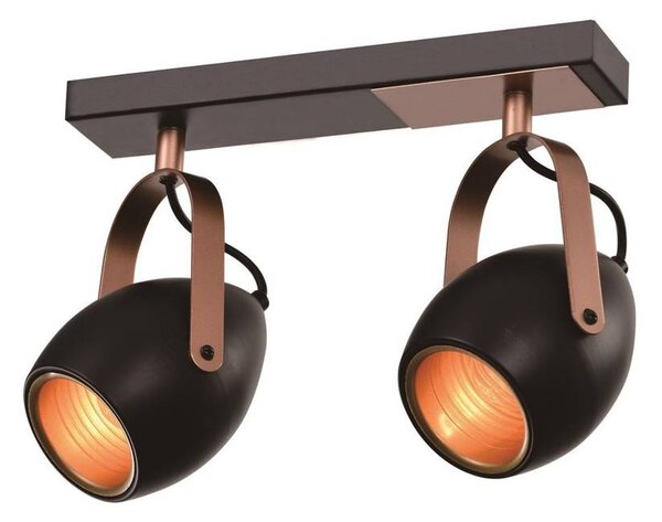 Candellux Černo-měděné stropní/nástěnné svítidlo Anica pro žárovku 2x E14 92-81797