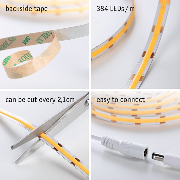 Paulmann 78861 SimpLED Full-Line COB, LED pásek 7W 3000K včetně trafa, 1,5m